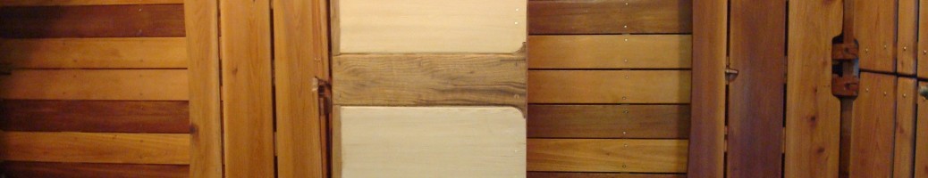 Antique wooden boat restoration image