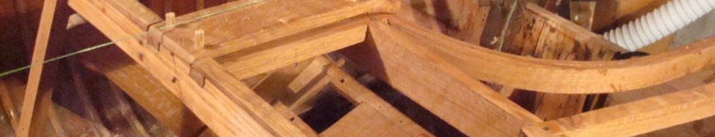 Antique wooden boat restoration image